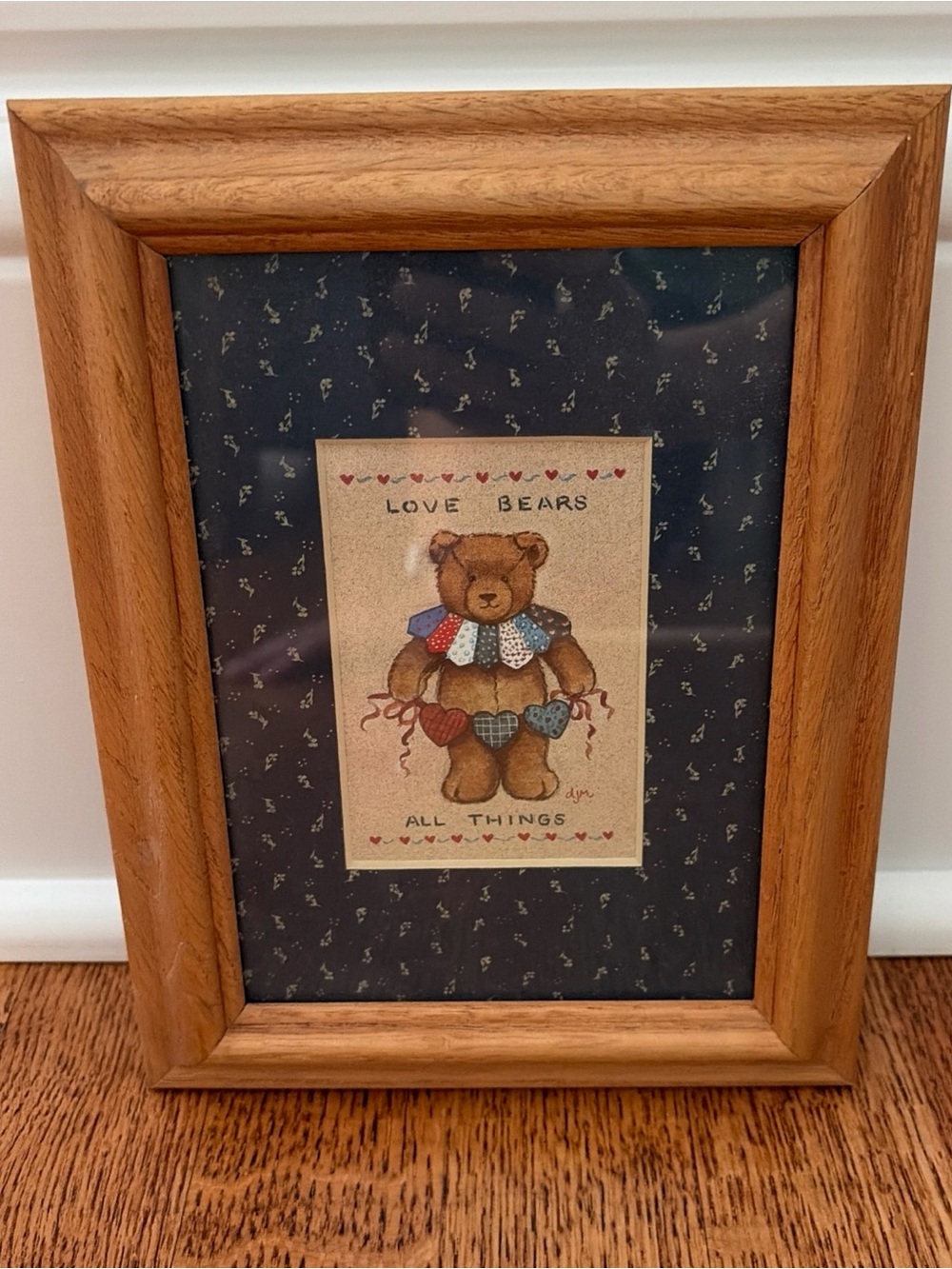 Vintage Figi Graphics "Love Bears All Things" Framed Art Country Cottagecore